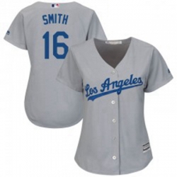 Will Smith Womens Los Angeles Dodgers Gray Replica Cool Base Road Jersey Majestic