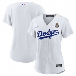 Women Los Angeles Dodgers Blank White 2024 World Series Cool Base Stitched Baseball Jersey