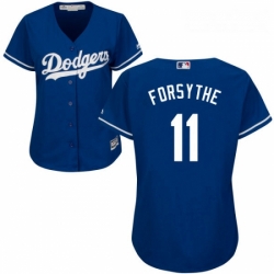 Womens Majestic Los Angeles Dodgers 11 Logan Forsythe Replica Royal Blue Alternate Cool Base MLB Jersey 