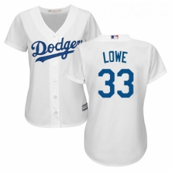 Womens Majestic Los Angeles Dodgers 33 Mark Lowe Authentic White Home Cool Base MLB Jersey 