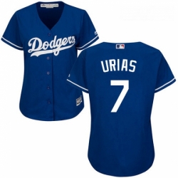 Womens Majestic Los Angeles Dodgers 7 Julio Urias Replica Royal Blue Alternate Cool Base MLB Jersey