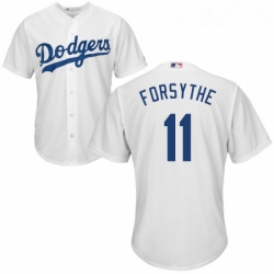 Youth Majestic Los Angeles Dodgers 11 Logan Forsythe Authentic White Home Cool Base MLB Jersey 