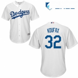 Youth Majestic Los Angeles Dodgers 32 Sandy Koufax Authentic White Home Cool Base MLB Jersey