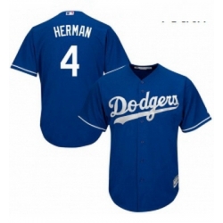 Youth Majestic Los Angeles Dodgers 4 Babe Herman Authentic Royal Blue Alternate Cool Base MLB Jersey