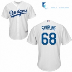 Youth Majestic Los Angeles Dodgers 68 Ross Stripling Authentic White Home Cool Base MLB Jersey 