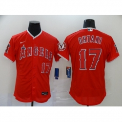 Men Nike Los Angeles Angels 17 Shohei Ohtani Red Elite Home Stitched Baseball Jersey