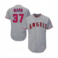 Mens Los Angeles Angels of Anaheim 37 Cody Allen Grey Road Flex Base Authentic Collection Baseball Jersey