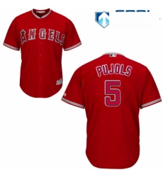 Womens Majestic Los Angeles Angels of Anaheim 5 Albert Pujols Authentic Red Alternate MLB Jersey