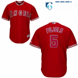 Womens Majestic Los Angeles Angels of Anaheim 5 Albert Pujols Replica Red Alternate MLB Jersey