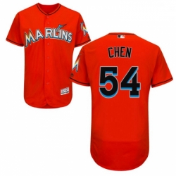 Mens Majestic Miami Marlins 54 Wei Yin Chen Orange Flexbase Authentic Collection MLB Jersey