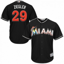 Youth Majestic Miami Marlins 29 Brad Ziegler Replica Black Alternate 2 Cool Base MLB Jersey 