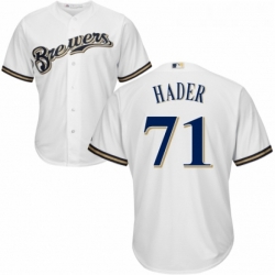 Youth Majestic Milwaukee Brewers 71 Josh Hader Replica Navy Blue Alternate Cool Base MLB Jersey 