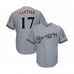 Youth Milwaukee Brewers 17 Jim Gantner Replica Grey Road Cool Base Baseball Jersey 