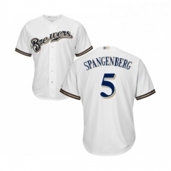 Youth Milwaukee Brewers 5 Cory Spangenberg Replica White Alternate Cool Base Baseball Jersey 