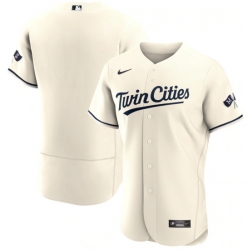 Men Minnesota Twins Blank Cream 2023 Home Alternate Flex Base Stitched Jersey