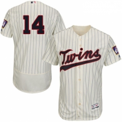 Mens Majestic Minnesota Twins 14 Kent Hrbek Authentic Cream Alternate Flex Base Authentic Collection MLB Jersey