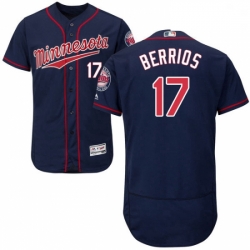 Mens Majestic Minnesota Twins 17 Jose Berrios Authentic Navy Blue Alternate Flex Base Authentic Collection MLB Jersey