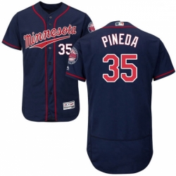 Mens Majestic Minnesota Twins 35 Michael Pineda Navy Blue Alternate Flex Base Authentic Collection MLB Jersey