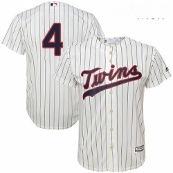 Mens Majestic Minnesota Twins 4 Paul Molitor Replica Cream Alternate Cool Base MLB Jersey