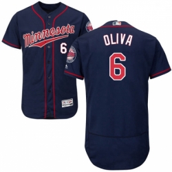 Mens Majestic Minnesota Twins 6 Tony Oliva Authentic Navy Blue Alternate Flex Base Authentic Collection MLB Jersey