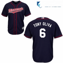 Mens Majestic Minnesota Twins 6 Tony Oliva Replica Navy Blue Alternate Road Cool Base MLB Jersey