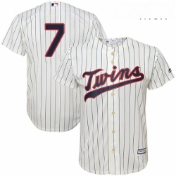 Mens Majestic Minnesota Twins 7 Joe Mauer Replica Cream Alternate Cool Base MLB Jersey