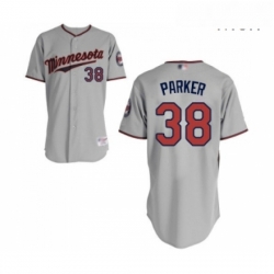 Mens Minnesota Twins 38 Blake Parker Authentic Grey Road Cool Base Baseball Jersey 