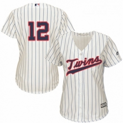 Womens Majestic Minnesota Twins 12 Jake Odorizzi Replica Cream Alternate Cool Base MLB Jersey 