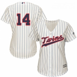 Womens Majestic Minnesota Twins 14 Kent Hrbek Authentic Cream Alternate Cool Base MLB Jersey