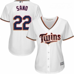 Womens Majestic Minnesota Twins 22 Miguel Sano Authentic White Home Cool Base MLB Jersey