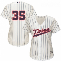 Womens Majestic Minnesota Twins 35 Michael Pineda Authentic Cream Alternate Cool Base MLB Jersey 