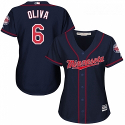 Womens Majestic Minnesota Twins 6 Tony Oliva Replica Navy Blue Alternate Road Cool Base MLB Jersey