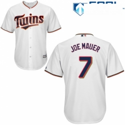 Womens Majestic Minnesota Twins 7 Joe Mauer Authentic White Home Cool Base MLB Jersey