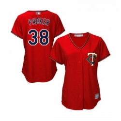 Womens Minnesota Twins 38 Blake Parker Replica Scarlet Alternate Cool Base Baseball Jersey 