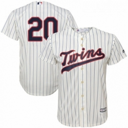 Youth Majestic Minnesota Twins 20 Eddie Rosario Authentic Cream Alternate Cool Base MLB Jersey 