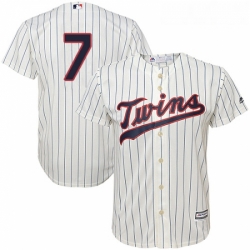 Youth Majestic Minnesota Twins 7 Joe Mauer Authentic Cream Alternate Cool Base MLB Jersey