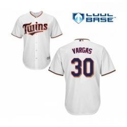 Youth Minnesota Twins 30 Kennys Vargas Replica White Home Cool Base Baseball Jersey