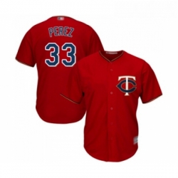 Youth Minnesota Twins 33 Martin Perez Replica Scarlet Alternate Cool Base Baseball Jersey 