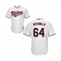 Youth Minnesota Twins 64 Willians Astudillo Replica White Home Cool Base Baseball Jersey 