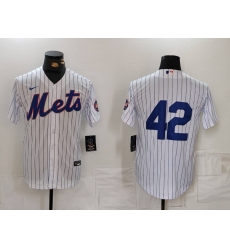 Men New York Mets 42 Jackie Robinson White Cool Base Stitched Baseball Jersey