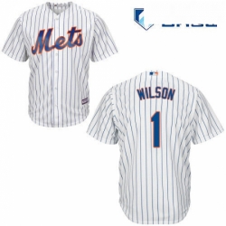 Mens Majestic New York Mets 1 Mookie Wilson Replica White Home Cool Base MLB Jersey