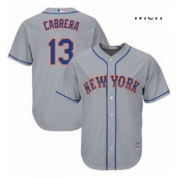 Mens Majestic New York Mets 13 Asdrubal Cabrera Replica Grey Road Cool Base MLB Jersey