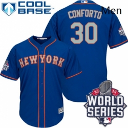 Mens Majestic New York Mets 30 Michael Conforto Replica Royal Blue Alternate Road Cool Base 2015 World Series MLB Jersey