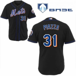 Mens Majestic New York Mets 31 Mike Piazza Authentic Black Cool Base MLB Jersey