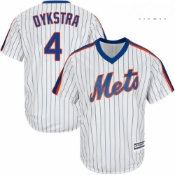 Mens Majestic New York Mets 4 Lenny Dykstra Replica White Alternate Cool Base MLB Jersey