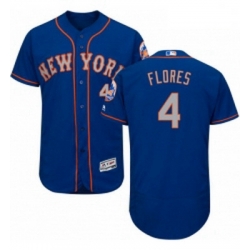 Mens Majestic New York Mets 4 Wilmer Flores RoyalGray Alternate Flex Base Authentic Collection MLB Jersey