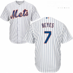 Mens Majestic New York Mets 7 Jose Reyes Replica White Home Cool Base MLB Jersey