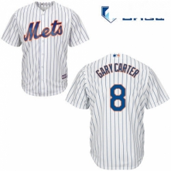 Mens Majestic New York Mets 8 Gary Carter Replica White Home Cool Base MLB Jersey