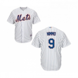 Mens New York Mets 9 Brandon Nimmo Replica White Home Cool Base Baseball Jersey 