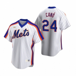 Mens Nike New York Mets 24 Robinson Cano White Cooperstown Collection Home Stitched Baseball Jersey